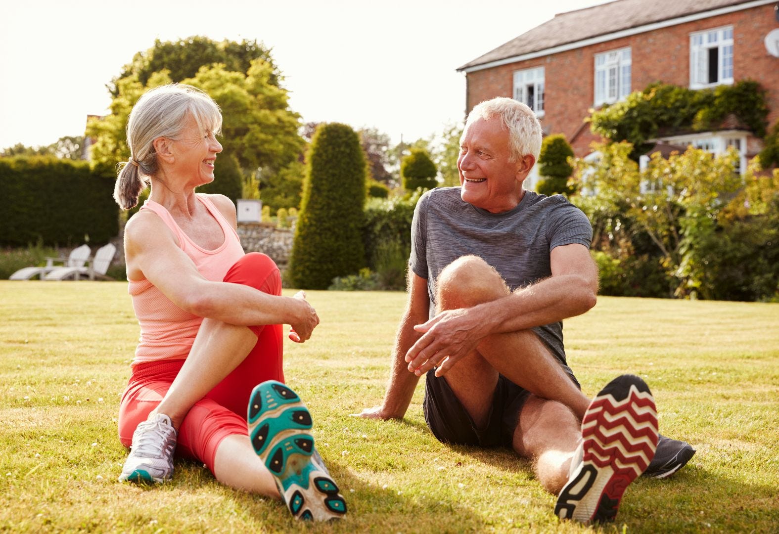 Older Couple Stretching